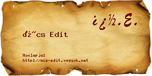 Ács Edit névjegykártya